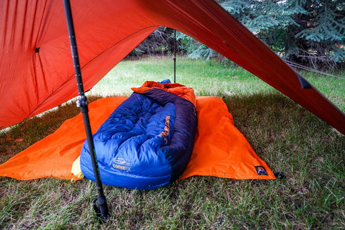 Multicloth 2.0 Water Resistant Ultralight Backpacking Camping Tarp | 1.9oz Orange | 56 x 72 inches
