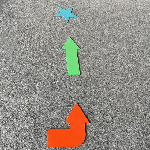 Eco Walker 12pcs Colorful Star Arrow Spot Marker Non-Slip Directional Carpet Marker for Training Agility, Kids