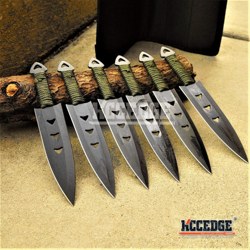 KCCEDGE BEST CUTLERY SOURCE Tactical Knife Survival Knife Hunting Knife 6pcs Fixed Blade Knife Set Razor Sharp Edge Camping Accessories Camping Gear Survival Kit Survival Gear Tactical Gear 52593 by KCCEDGE BEST CUTLERY SOURCE