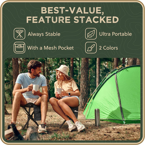 RISIBIX 13.4'' 4 1 lb 3 13.4 inches Foldable Tripod Stool - for Youth & Kids FT+, U.S. Seller, Ultra Portable Seat