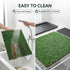 35"x23" 3 Dog Grass Pad with Tray Large Dog Litter Box, Artificial Grass for Dogs Potty with Disposable Mats & EVA