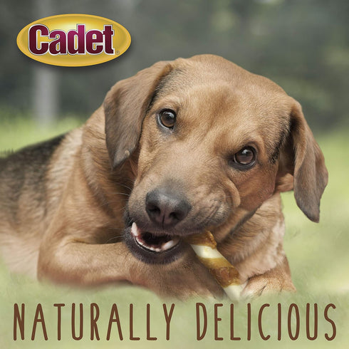Cadet Gourmet Beef Hide Twist Chew Sticks, 6 Count, Long Lasting Natural Chew Treats, Chicken Flavor