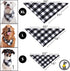 Dog Bandana - Soft Breathable Buffalo Plaid Handkerchiefs for Small Medium Large Dogs, Red