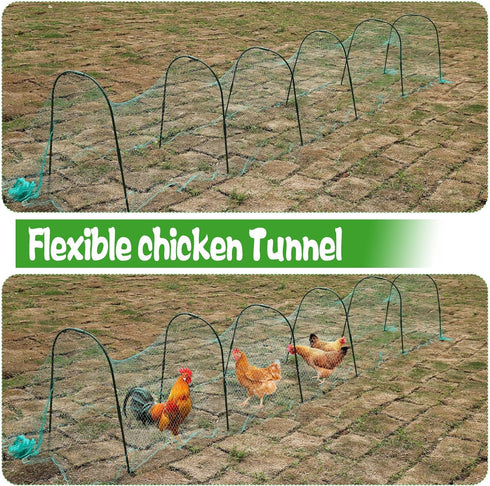 BOUTICOL 2.1 32.8 x FT Portable Chicken Tunnel - Outside Chicken Coop Tunnel, Quick Install Yard Coop for Chicken