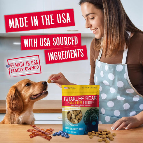 Charlee Bear 8 oz Grain-Free Bear Crunch Bacon & Blueberry Flavor