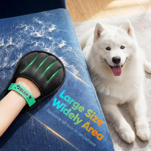 JGLXF 2Pcs Upgraded Pet Hair Removal Glove for Dogs & Cats, Electrostatic Five-Finger Hair Remover for Furniture
