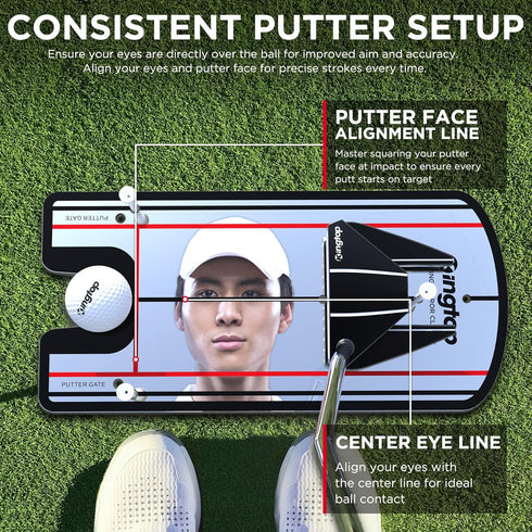 KINGTOP Golf Putting Mirror, Alignment Training Aids for Consistency & Accuracy, Indoor/Outdoor Practice