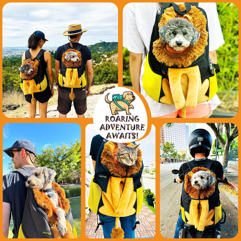MORIK Lion's Den Pet Backpack Carrier for Small Dogs and Cats Under 20 lbs, Washable Mat, Ideal for Travel