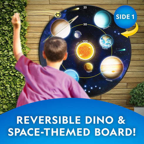 National Geographic Dart Board for Kids, 28" Reversible Dartboard with Sticky Balls, Indoor Dart Game