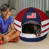 Maccabi Art US Country Dog Bed, Sports Themed Pet Bed, Fits Small Dogs, Puppies, Cats, Non-Slip Igloo Design, 16 x 18 x