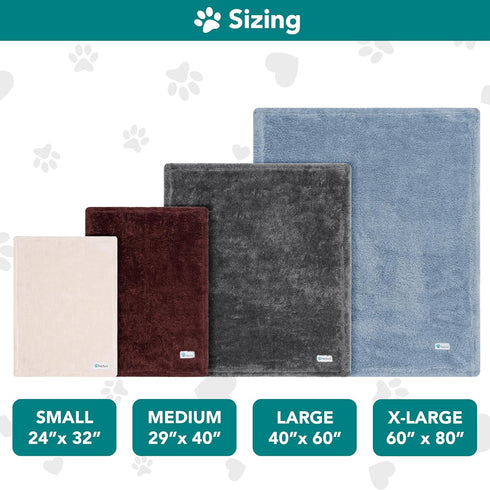 PetAmi Dog Blanket for Large Medium Dogs Grey, Soft Fluffy Sherpa Fleece Blanket for Cat & Dog, Washable 40x60