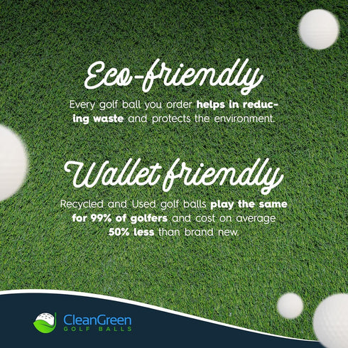 48 Clean Green Golf Balls | Recycled Golf Balls | Titleist, Callaway, Taylormade | Pinnacle, Top-Flite, Kirkland |