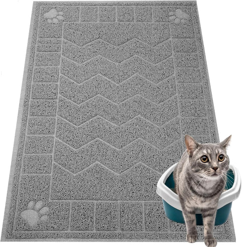 Motsamla Cat Litter Mat, Litter Trapping Mat Soft on Kitty Paws, 35" x