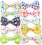 PET SHOW 10pcs Easter Day Small Dog Bow Ties for Medium Dogs, Detachable Bowties with Elastic Bands for Collars