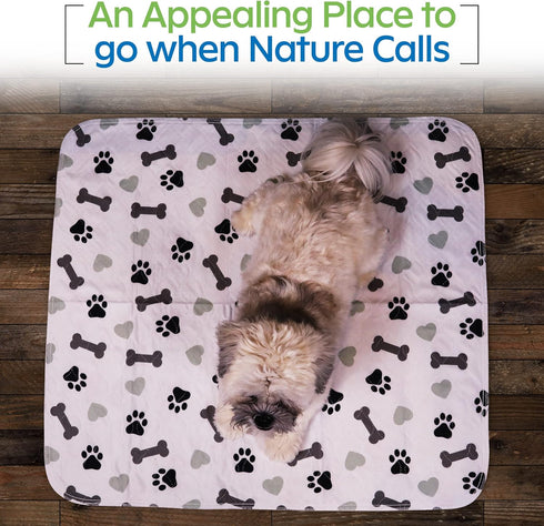 GREEN LIFESTYLE Washable Underpads - Large Reusable Puppy Pee Pads, Waterproof Pet Training Pad, Pack of 2 (30x34)