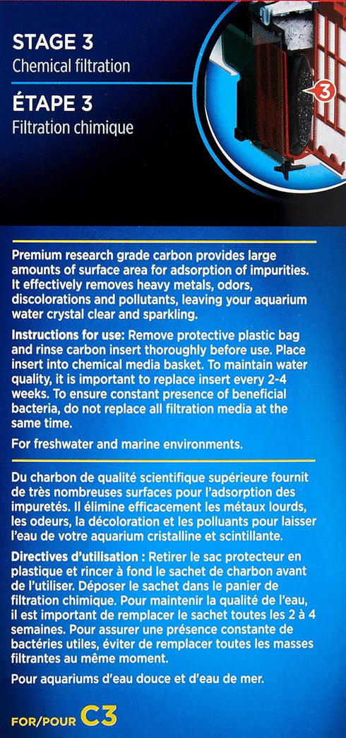 Fluval C3 Carbon, 3-Pack, Black