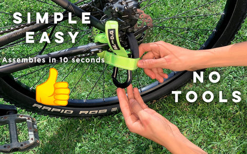 BIKE AND DOG Dog Leash and Harness for Bicycle, Patented with 3 Rings, Includes 2 Special Cable Ties (Fluorescent