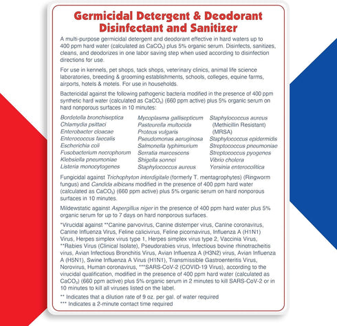 1-Step Kennel Cleaner - EPA Registered Liquid Concentrate Disinfectant and Deodorizer, 1 Pint