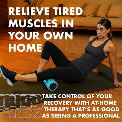 321 4K Strong Foam Roller - Medium Density Deep Tissue Massager for Muscle Massage and Myofascial Trigger Point