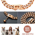 Rose Gold Chain Dog Collar, 19mm 18K Gold Cuban Link with Secure Snap Buckle for Large Pitbull (26")