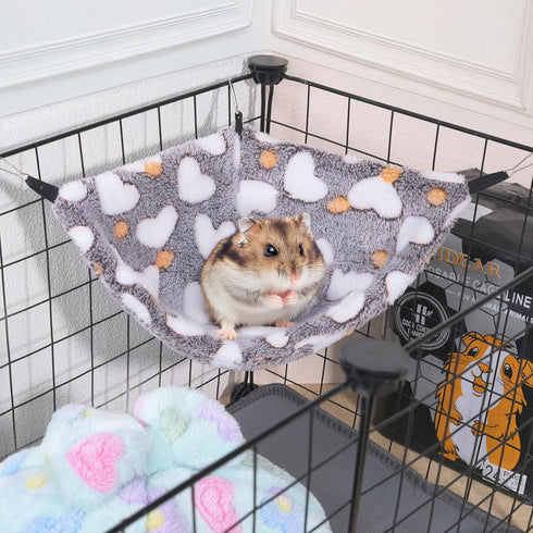 GOMICRAFT Pack 2 Hammock of Hanging Corner with Hooks for Rats, Squirrels, Sugar Gliders, Guinea Pigs, Hamsters