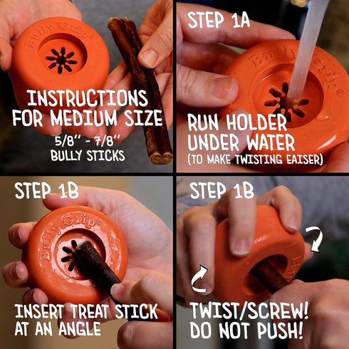 Medium Size Bully Stick Holder for Dogs - Interactive Dog Toy, Treat Dispenser, Slow Feeder, Chew Toy and Safety Device