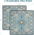 Qeils Washable Pee Pads for Dogs, 2 Pack, 48"x48", Super Absorbent, Non-Slip Potty Pads