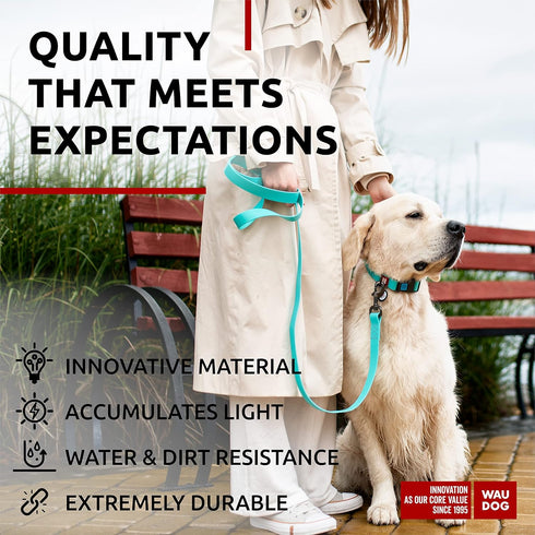 WAUDOG Waterproof Dog Leash, 4 Ft / 6 Ft, Anti-Slip for Large, Medium, Small Dogs, Heavy Duty Water Resistant