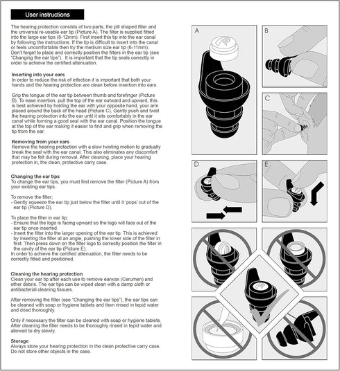 Shooting & Impact Ear Plugs - Impulse Noise Reducing, Tactical Filter Design for Military & Police Use