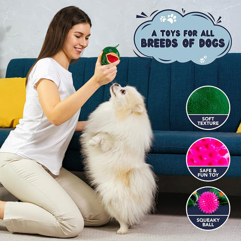 Dog Toys for Aggressive Chewers, Squeaky Interactive Toys for Medium, Large & Small Breeds