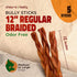 12" (5 chew-e&tasty Large Braided Bully Sticks for Dogs Sticks) - Long Lasting Beef Chews - Made of Digestible High