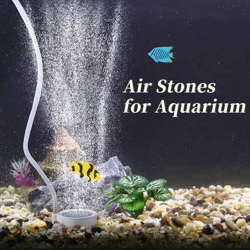 Fish Tank Air Stone | 2.36" Diameter Air Disk Stone for Oxygen Diffuser, 4 Pcs Aquarium Kit