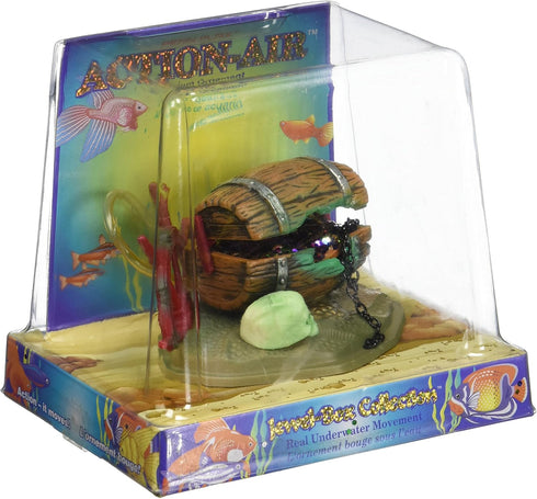 Penn-Plax Aerating Action Ornament, Barrel of Jewels - Opens and Closes - Small