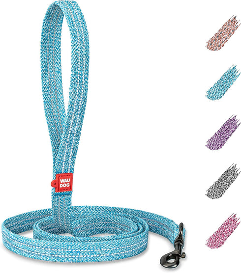 WAUDOG Recycled Cotton Dog Leash, 6 Ft / 10 Ft Eco-Friendly, Reflective for Medium and Large Dogs, Strong Leash for