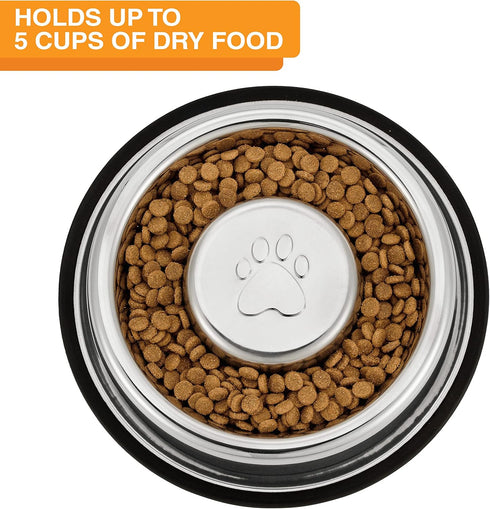 Neater Pet Brands Stainless Steel Slow Feed Bowl, Non-Tip & Non-Skid, 5 Cup for Dog Food Gulping