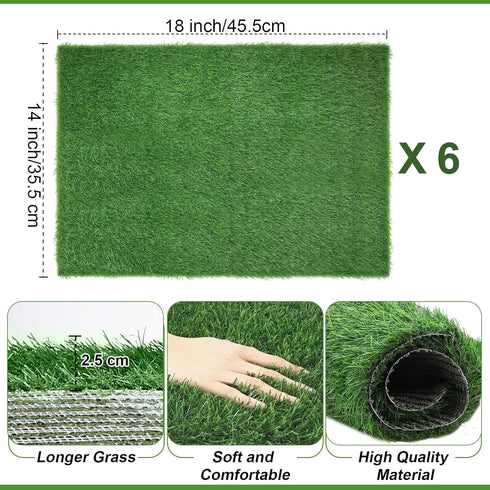 6 14'' 18" Amylove Pcs Puppy Artificial Grass Pee Pads x Fake Grass Turf for Dogs Washable Artificial Grass Rug Pet