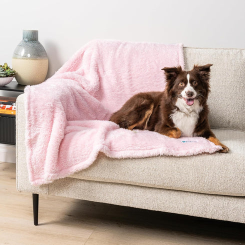 PetAmi Dog Blanket for Small Medium Dogs, Pink Fluffy Soft Puppy Blanket, Washable 29x40