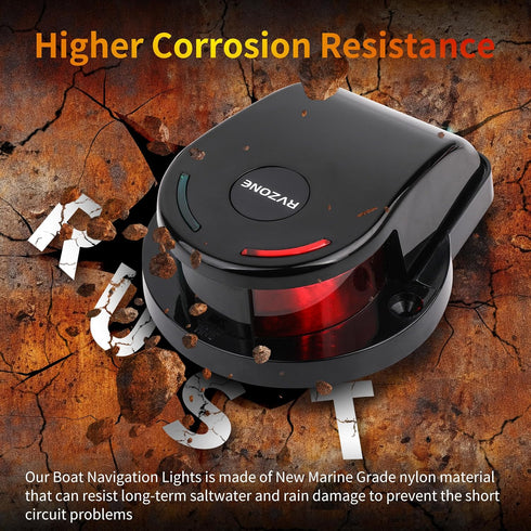 IP67 RVZONE Boat Navigation Lights, Navigation Lighting for Boats Led Waterproof Red and Green Marine LED Bow Lights
