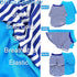 2 Pieces Stripe Dog Clothes for Small Dogs, Cute Soft Summer Dog Shirt, Breathable Chihuahua Cat Clothes, Blue, XX-Large