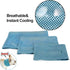NACOCO 2 Pcs Dog Instant Cooling Scarf, Summer Pet Bandana for Bulldog, Ice Towels, Blue, M