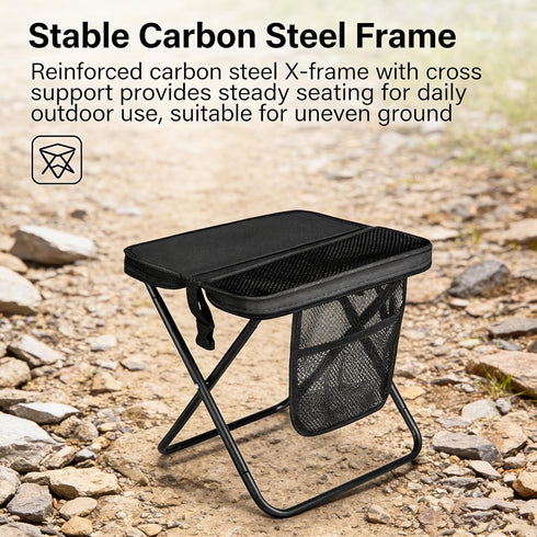 2026 12.2in Backpack 265lbs Backpack Upgraded Large Foldable Stool, Ultralight Portable Chair with Carry Bag