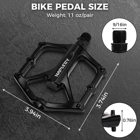 Premium 9/16 Inch Bike Pedals - Professional Mountain and Road Flat Pedal with 2 Sealed Bearings, Lightweight
