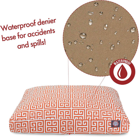 Orange Towers Small Rectangle Indoor Outdoor Pet Dog Bed with Removable Washable Cover by Majestic Pet Products