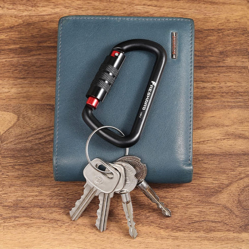 FresKaro 3inch 12kN-2698lbs Auto Locking Carabiner Clips, Heavy Duty 7075 Aluminum, Lightweight for Hammock Hiking