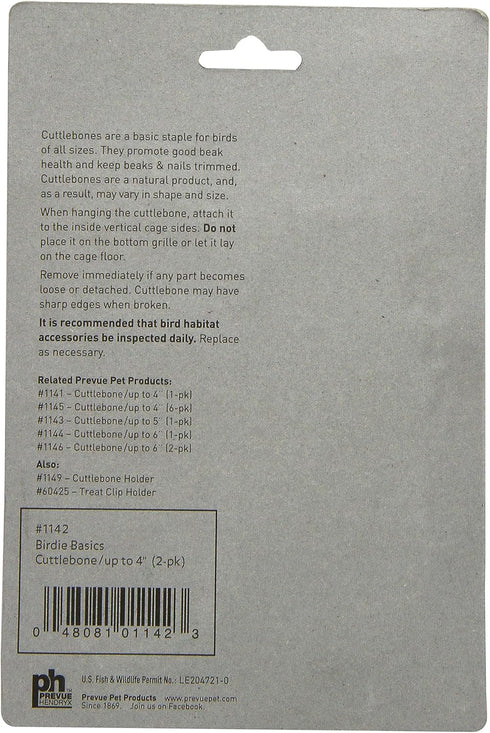 Prevue Pet Products BPV1142 2-Pack 4-Inch Bird Cuttlebone, Small
