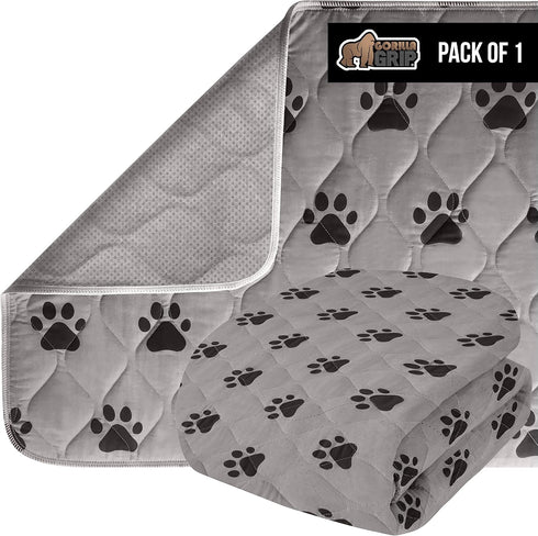 Gorilla Grip Washable Puppy Pads, 28x18, Waterproof Cloth Pee Pad for Training Puppies, Slip Resistant Dog Crate Mat,