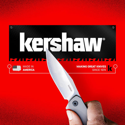 Kershaw Analyst Tanto Pocket Knife, 3.25" 8Cr13MoV Steel Blade, Liner Lock EDC Folder