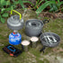 Odoland Camping Cookware Mess Kit | Lightweight Pot Pan Kettle with 2 Cups, Fork Spoon Kit for Hiking