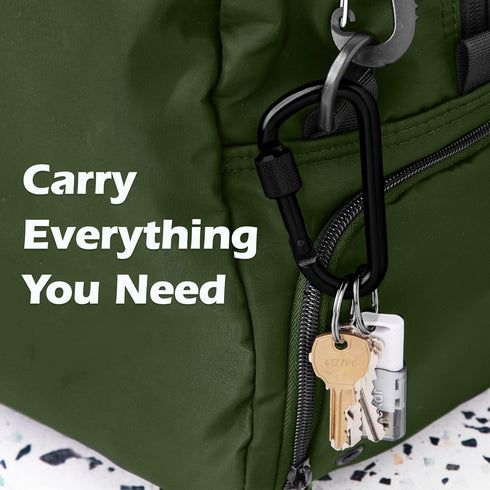 Gold Lion Gear Aluminum Carabiner w/Lock 3 Inch | Heavy Duty D Shape Buckle for Key Ring, Backpack Clip