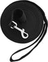 Long Dog Leash Free Range, 30 Foot Nylon Training Lead for Medium and Large Dogs, Black